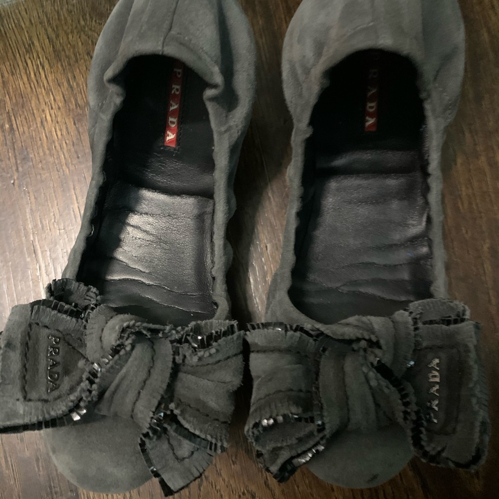 Prada suede flats